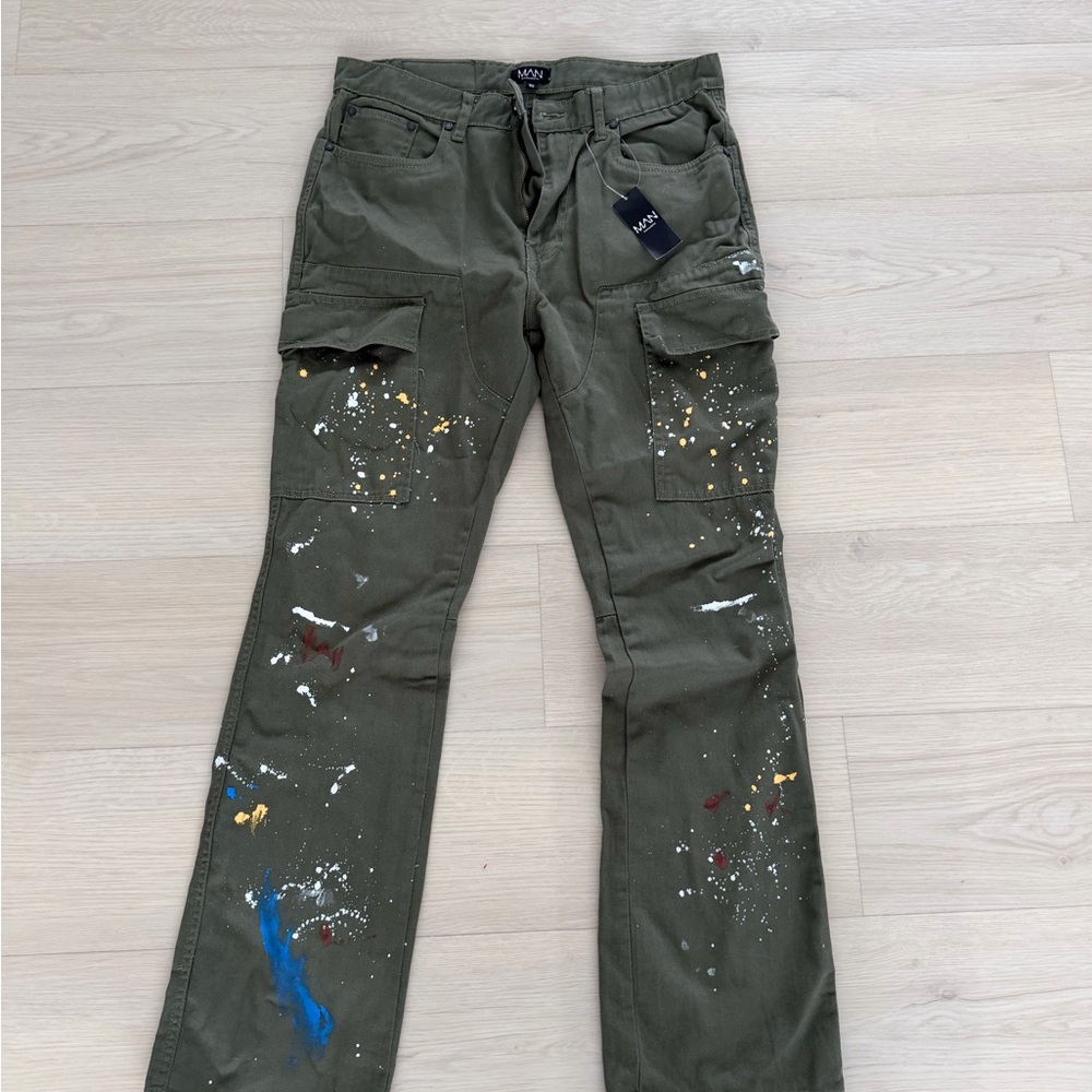 Boohoo Olive Cargo Pants